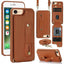 Wristband Vertical Flip Wallet Back Cover Phone Case with Long Lanyard