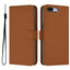 Skin Feel Solid Color Leather Phone Case with Lanyard