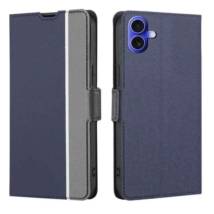 Twill Texture Side Button Leather Phone Case