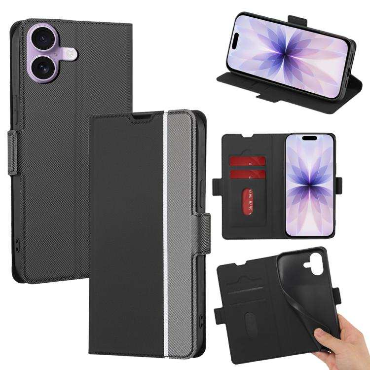 Twill Texture Side Button Leather Phone Case