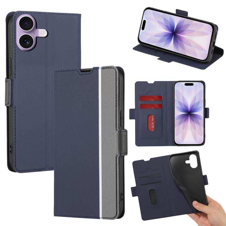 Twill Texture Side Button Leather Phone Case