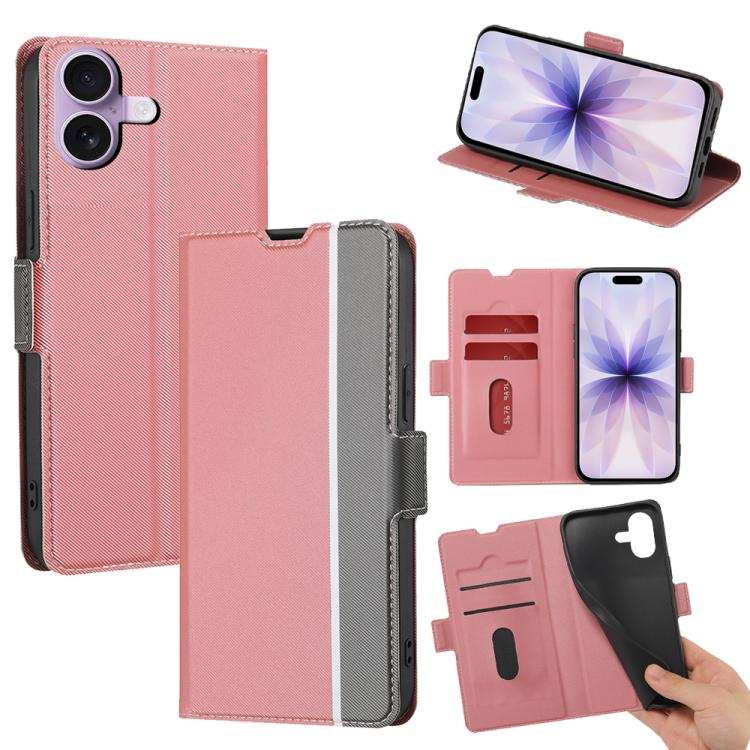 Twill Texture Side Button Leather Phone Case