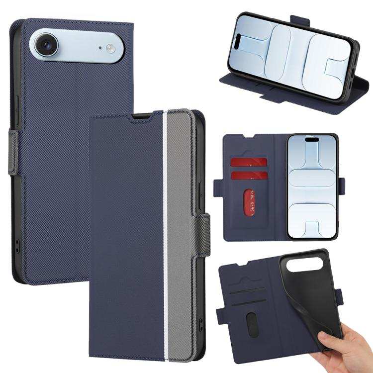 Twill Texture Side Button Leather Phone Case