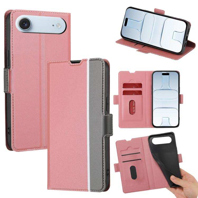 Twill Texture Side Button Leather Phone Case
