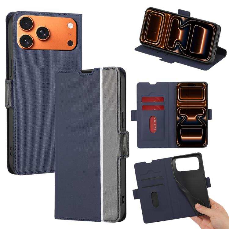 Twill Texture Side Button Leather Phone Case