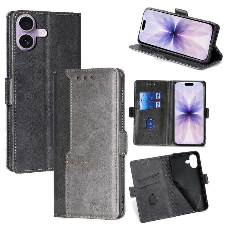 Contrast Color Side Buckle Leather Phone Case