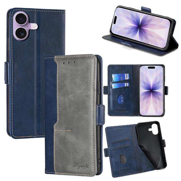Contrast Color Side Buckle Leather Phone Case