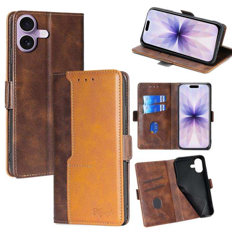 Contrast Color Side Buckle Leather Phone Case