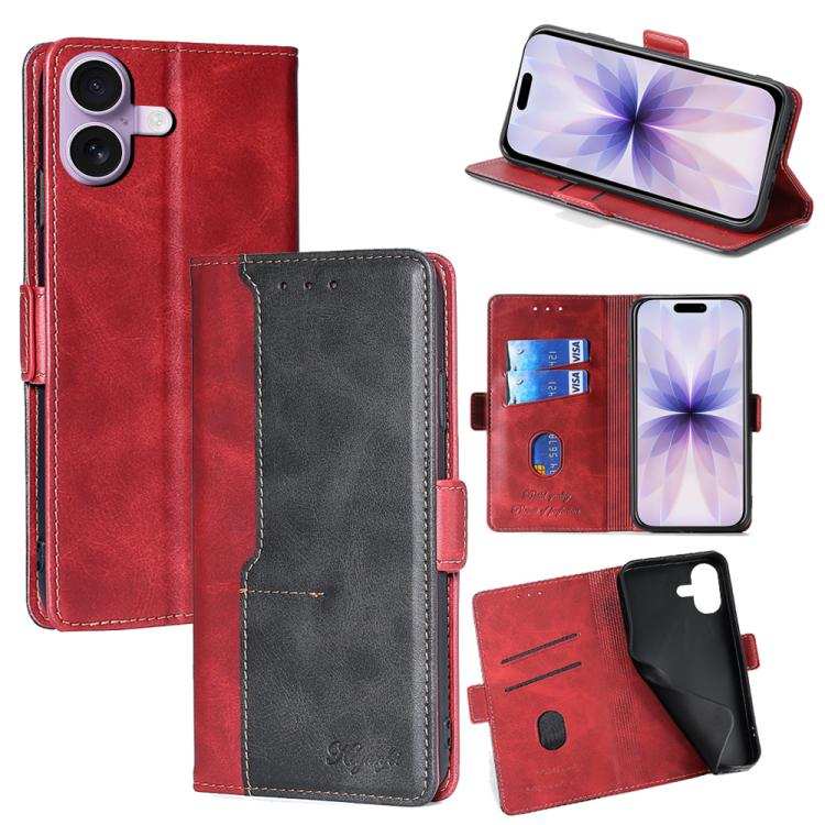 Contrast Color Side Buckle Leather Phone Case