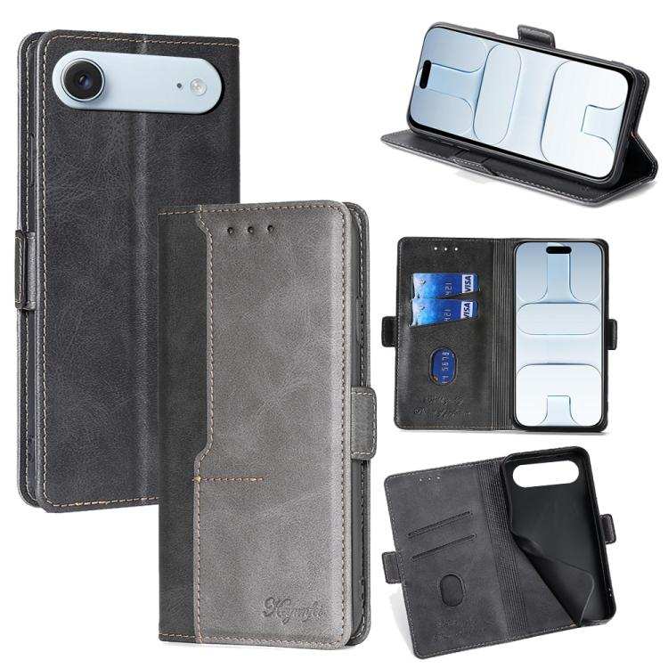 Contrast Color Side Buckle Leather Phone Case