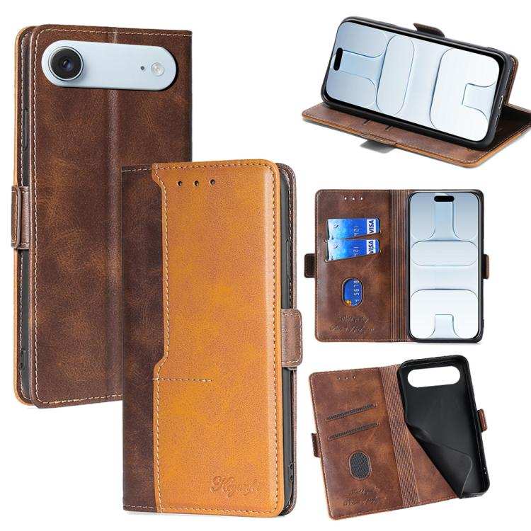 Contrast Color Side Buckle Leather Phone Case