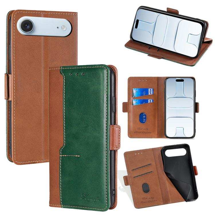 Contrast Color Side Buckle Leather Phone Case