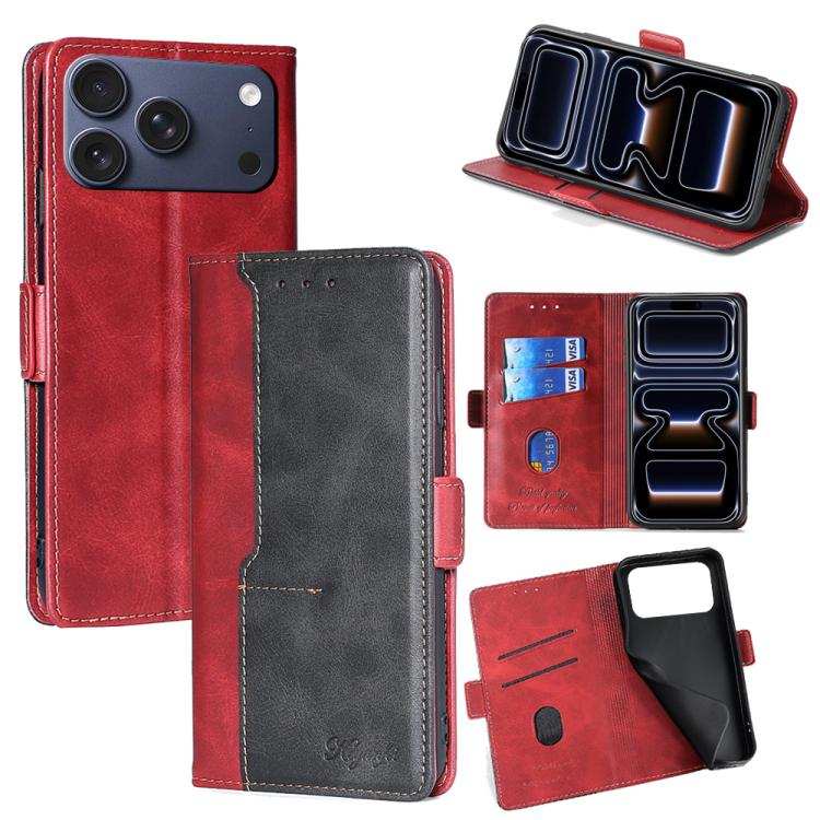 Contrast Color Side Buckle Leather Phone Case