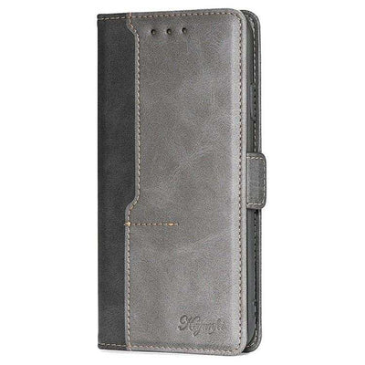 Contrast Color Side Buckle Leather Phone Case
