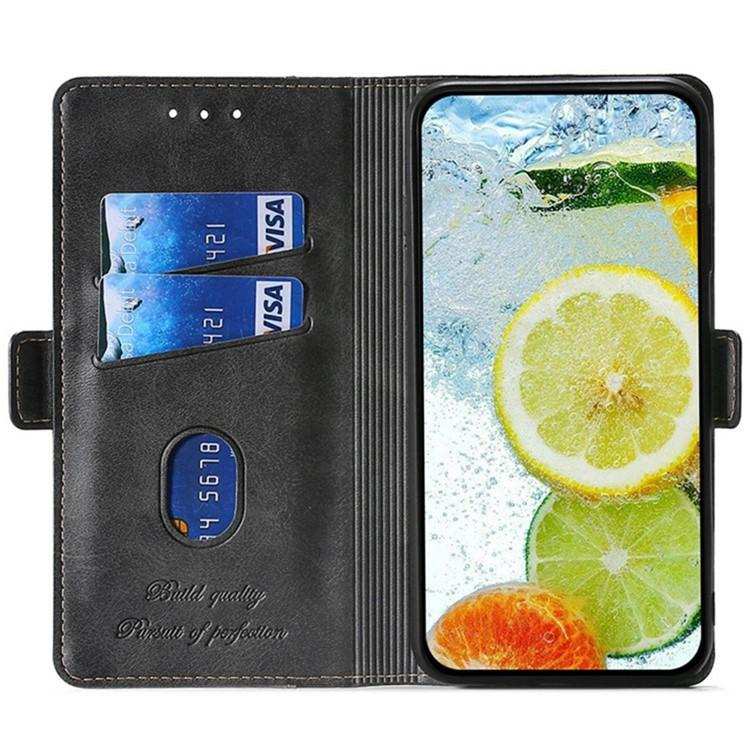 Contrast Color Side Buckle Leather Phone Case