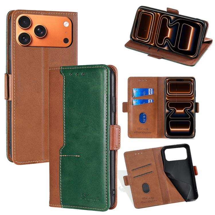 Contrast Color Side Buckle Leather Phone Case