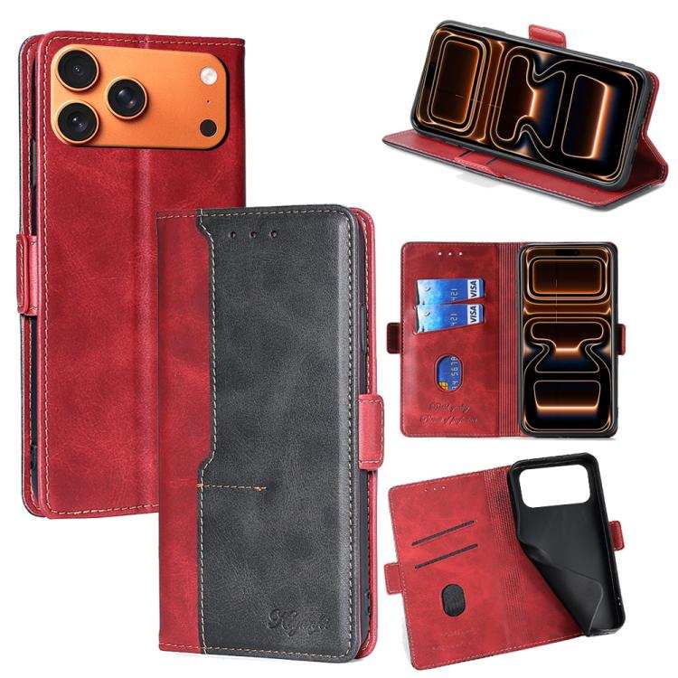 Contrast Color Side Buckle Leather Phone Case