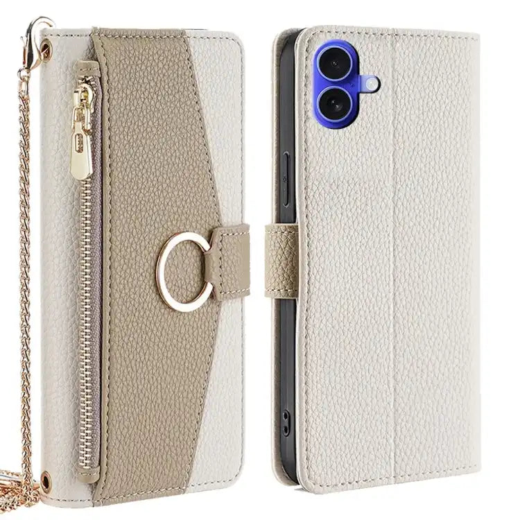 Crossbody Litchi Texture Leather Phone Case