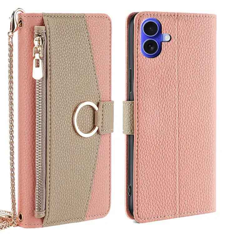 Crossbody Litchi Texture Leather Phone Case
