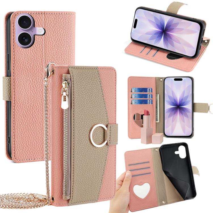 Crossbody Litchi Texture Leather Phone Case