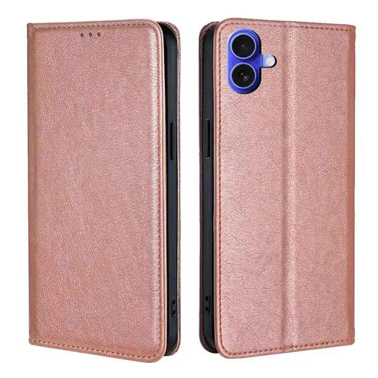 Gloss Oil Solid Color Magnetic Leather Phone Case