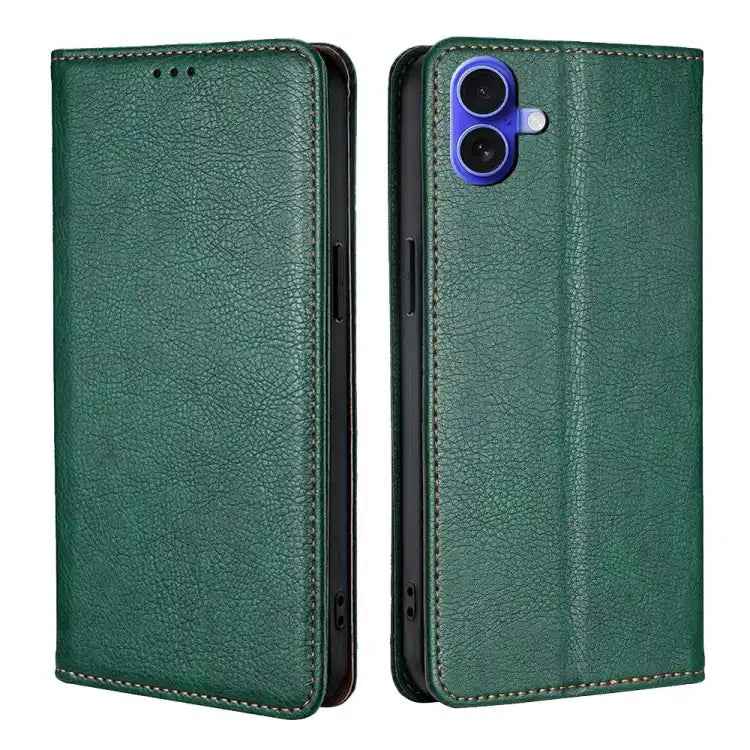 Gloss Oil Solid Color Magnetic Leather Phone Case