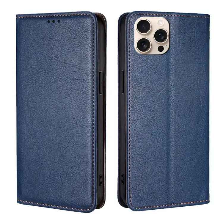 Gloss Oil Solid Color Magnetic Leather Phone Case