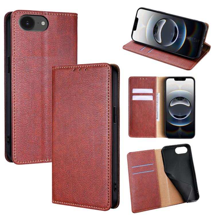 Gloss Oil Solid Color Magnetic Leather Phone Case
