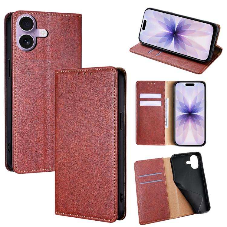 Gloss Oil Solid Color Magnetic Leather Phone Case