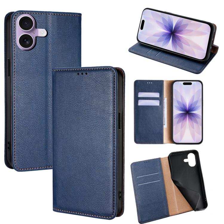 Gloss Oil Solid Color Magnetic Leather Phone Case