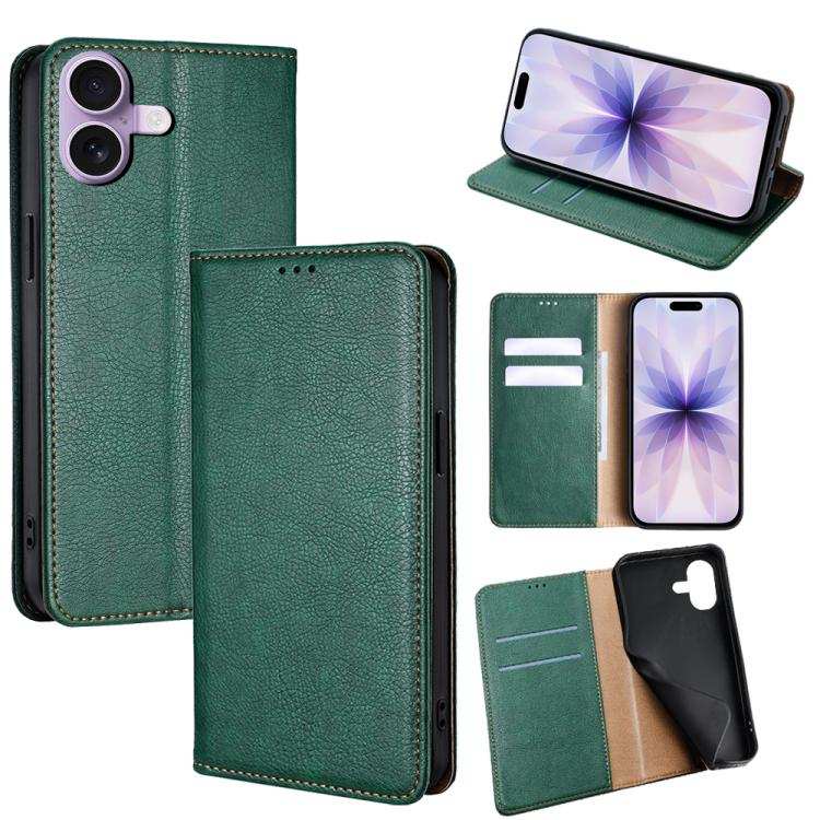 Gloss Oil Solid Color Magnetic Leather Phone Case