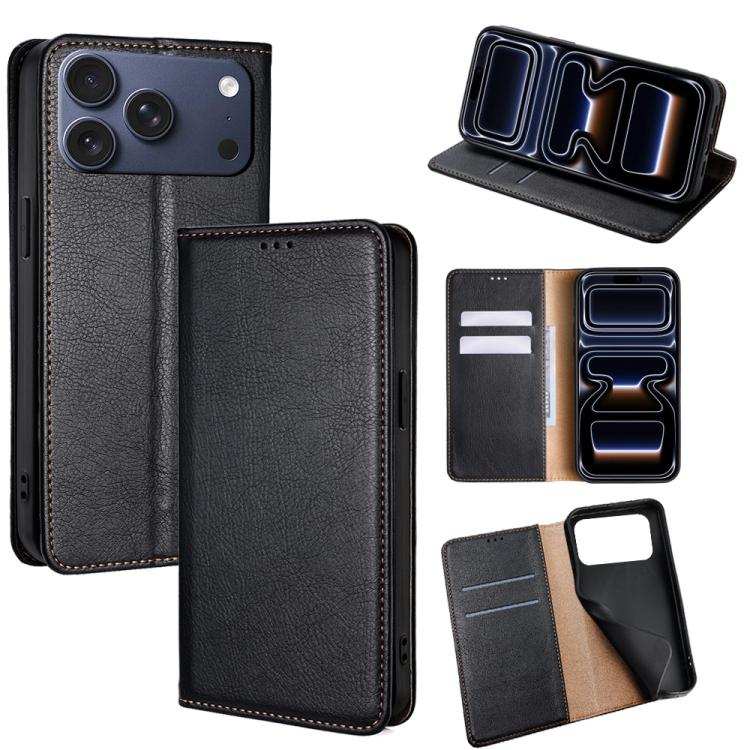 Gloss Oil Solid Color Magnetic Leather Phone Case