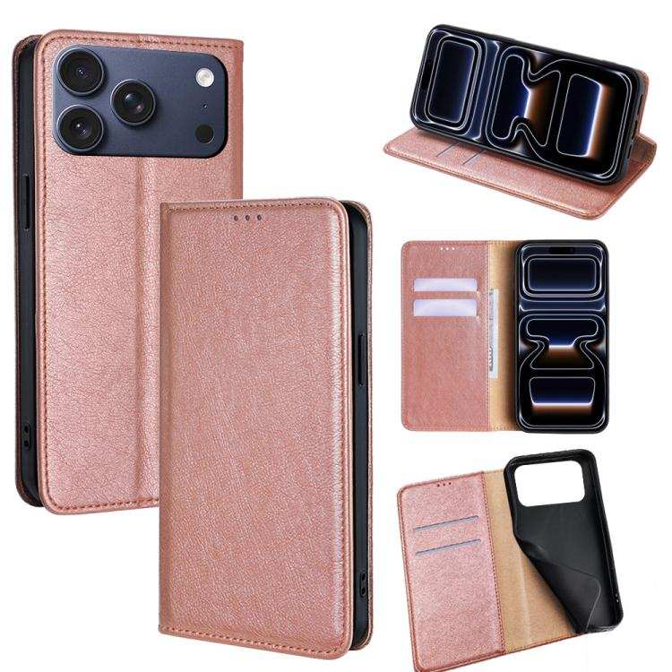 Gloss Oil Solid Color Magnetic Leather Phone Case