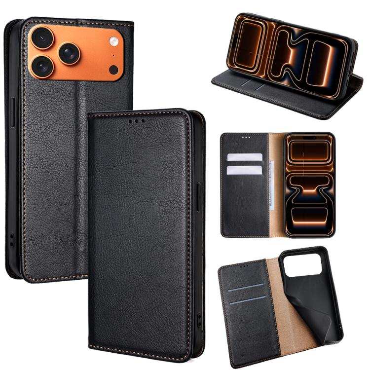 Gloss Oil Solid Color Magnetic Leather Phone Case