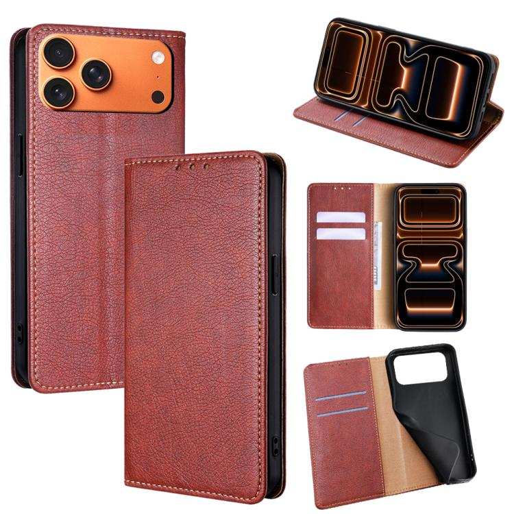 Gloss Oil Solid Color Magnetic Leather Phone Case