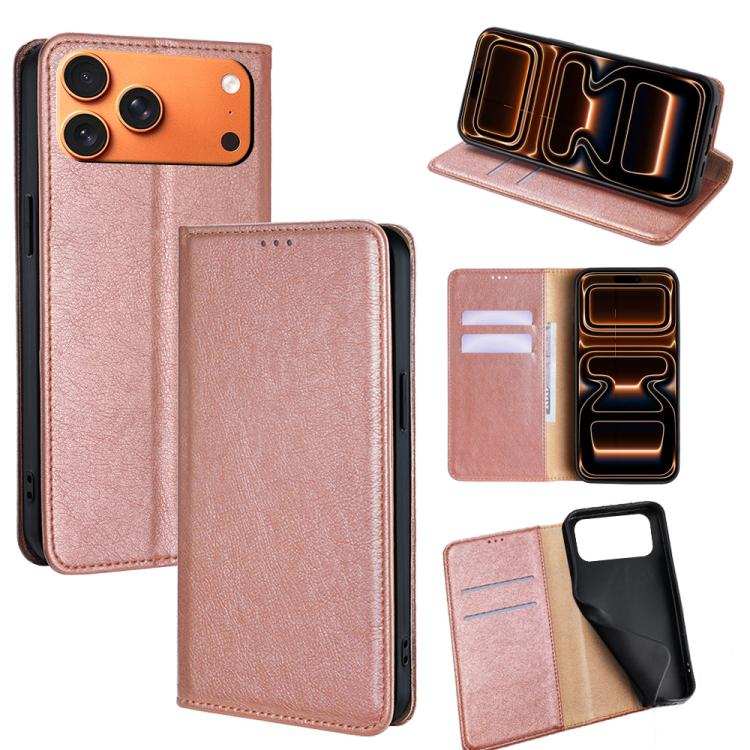 Gloss Oil Solid Color Magnetic Leather Phone Case