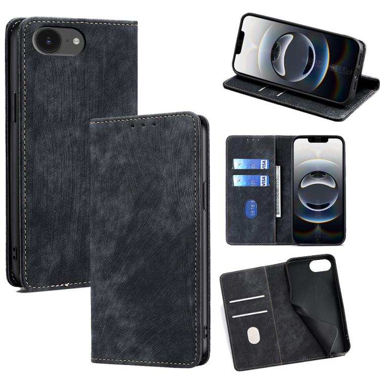 RFID Anti-theft Brush Magnetic Leather Phone Case