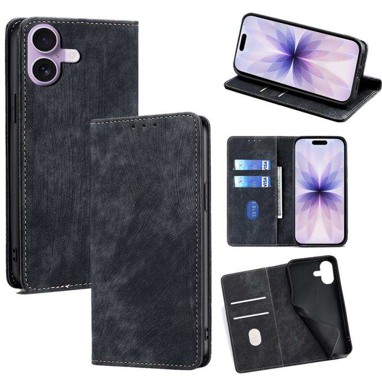 RFID Anti-theft Brush Magnetic Leather Phone Case