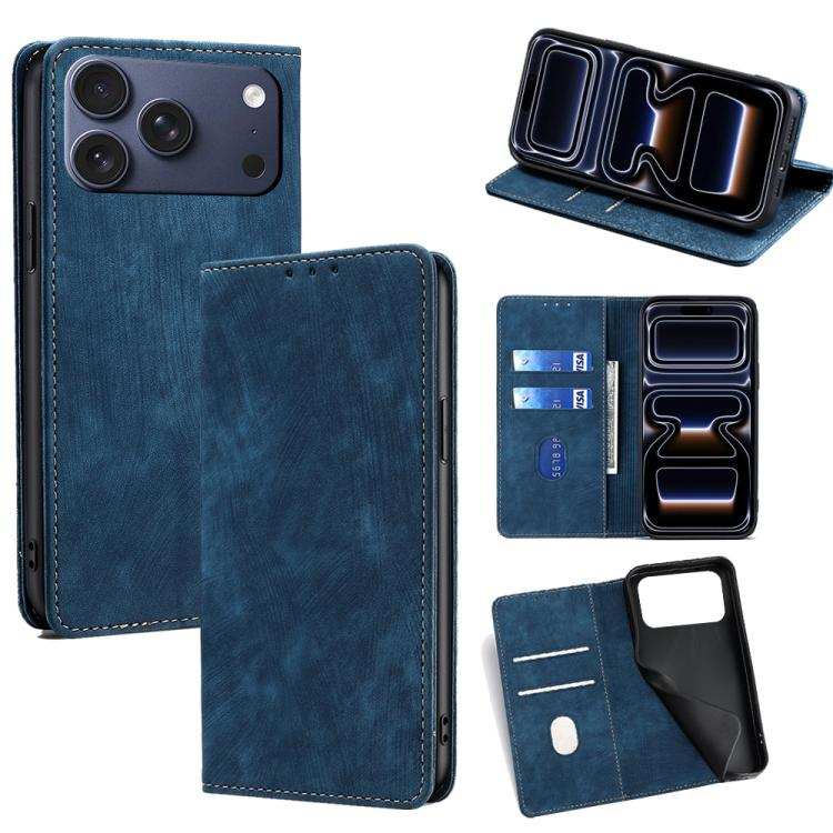 RFID Anti-theft Brush Magnetic Leather Phone Case