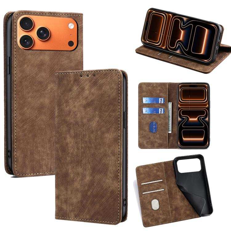 RFID Anti-theft Brush Magnetic Leather Phone Case