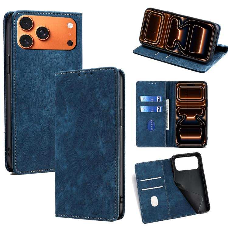 RFID Anti-theft Brush Magnetic Leather Phone Case
