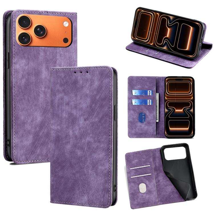 RFID Anti-theft Brush Magnetic Leather Phone Case