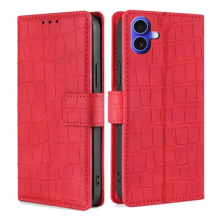 Skin Feel Crocodile Magnetic Clasp Leather Phone Case