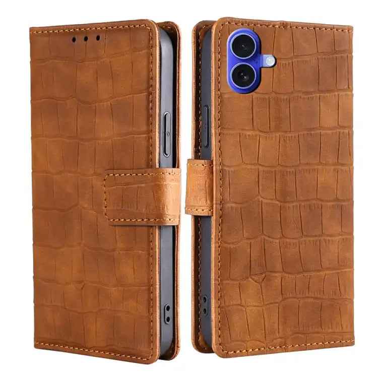 Skin Feel Crocodile Magnetic Clasp Leather Phone Case