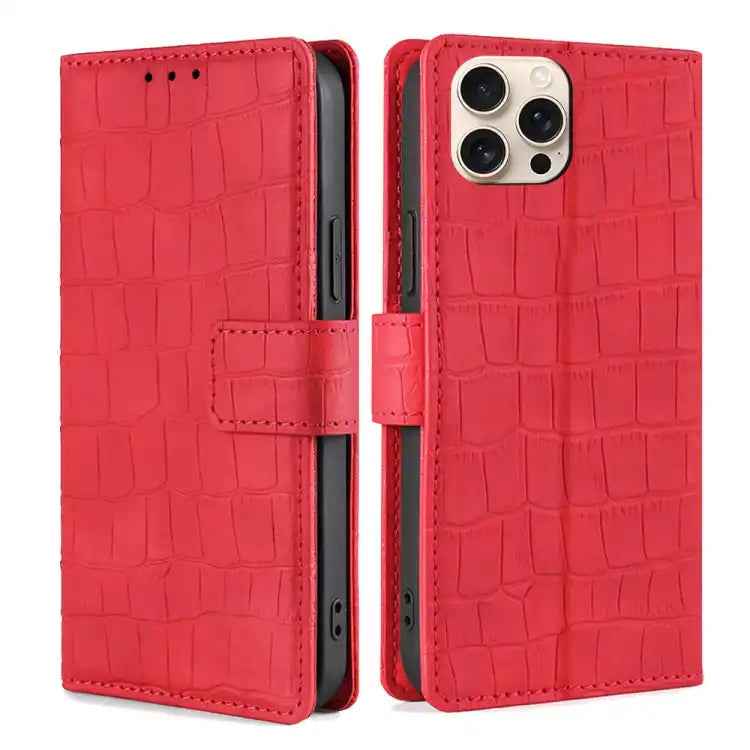 Skin Feel Crocodile Magnetic Clasp Leather Phone Case