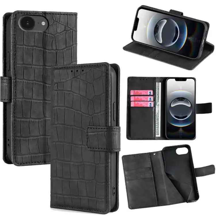 Skin Feel Crocodile Magnetic Clasp Leather Phone Case
