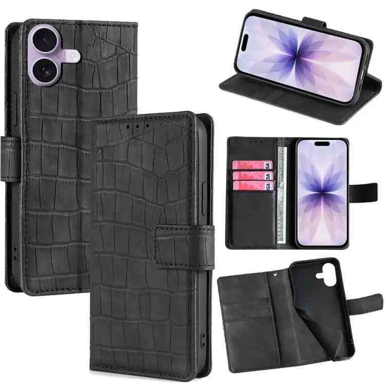 Skin Feel Crocodile Magnetic Clasp Leather Phone Case
