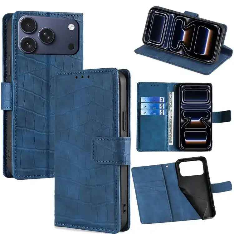 Skin Feel Crocodile Magnetic Clasp Leather Phone Case