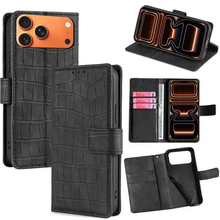 Skin Feel Crocodile Magnetic Clasp Leather Phone Case