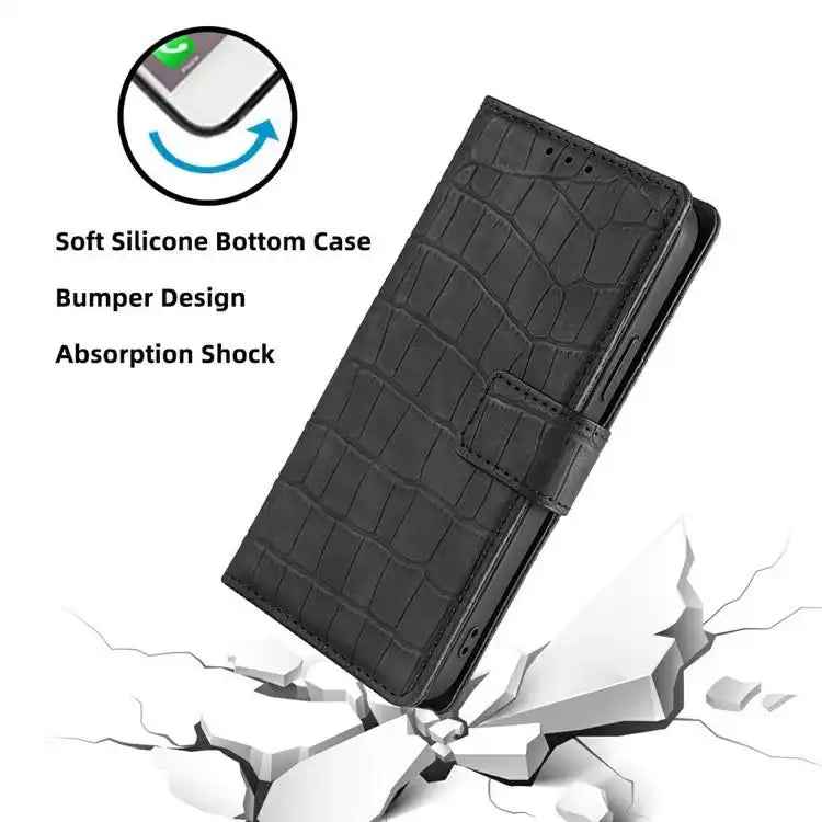 Skin Feel Crocodile Magnetic Clasp Leather Phone Case